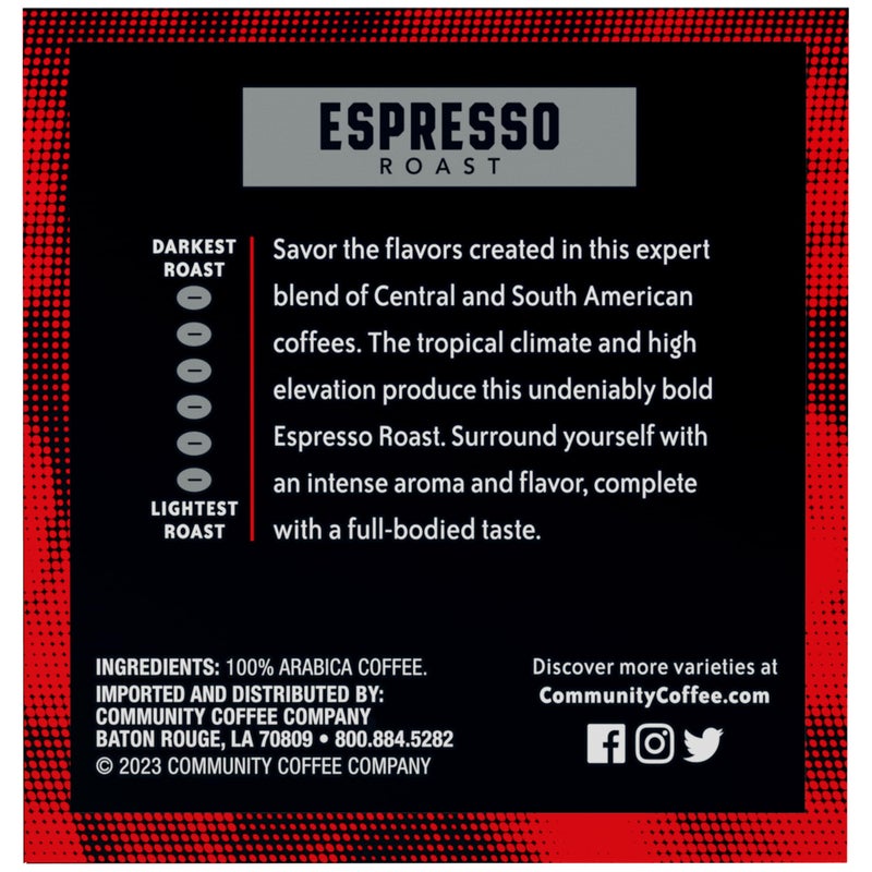 Community Coffee Dark & Bold Espresso Roast Coffee Pods, 72 count, Extra Dark Roast Compatible with Keurig 2.0 K-Cup Brewers, 12 Count (Pack of 6) - Image 4